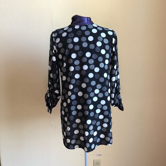 Bobeau Black Polka Dot Print Blouse - Picture 2 of 13